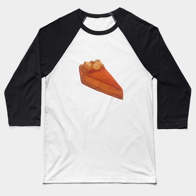 Pumpkin Pie Watercolour Food Illustration Baseball T-Shirt by toffany's